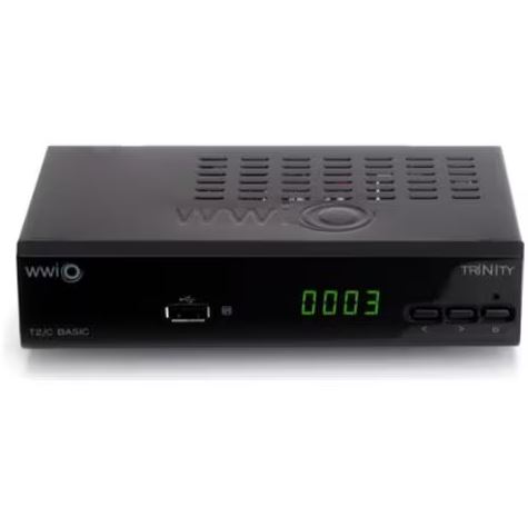 DECODER DIGITALE TERRESTRE HD DVB-T2 H265/HEVC WWIO DT2 TRINITY T2 BASIC